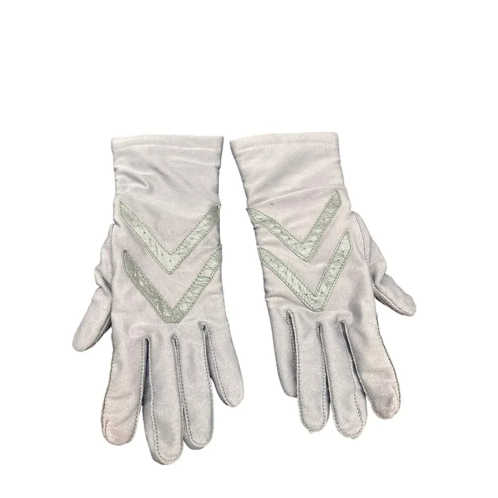 Vtg Women ISOTONER DRIVING GLOVES Tan/Blue/Gray One Size Nylon Spandex Winter - Picture 3 of 7